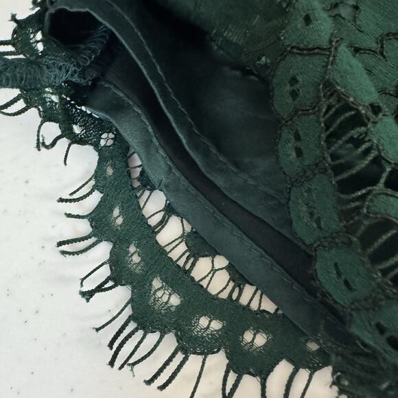 Rachel Parcell Botanica Lace Pants Women's 12 Green Scallop Hem Lined Romantic - Picture 16 of 16